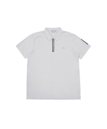 MONBIRDIE GOLF（モンバーディーゴルフ）の「メンズ エアリーフィット ハーフジップ 半袖 ホワイト（Tシャツ/カットソー）」