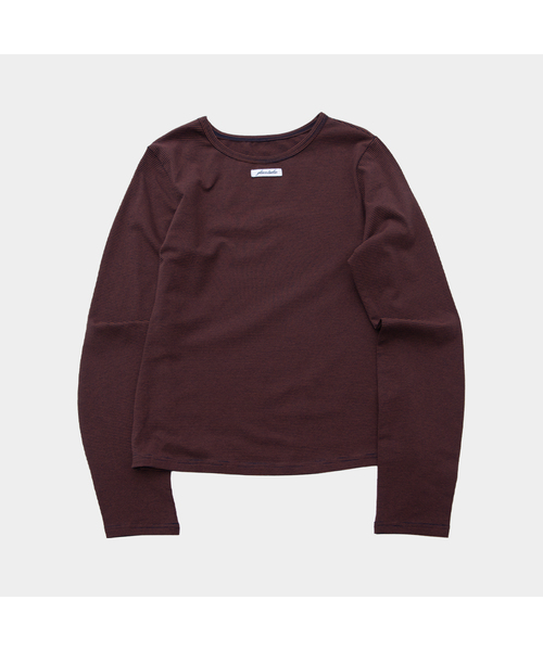 PLACE STUDIO(プレイススタジオ)の「ベーシックボーダーアウトラベルソフトロングスリーブウィメンズTシャツ_3COLOR(Tシャツ/カットソー・レディース・ブラウン/グレー/ブラック・FREE)」の3枚目の写真