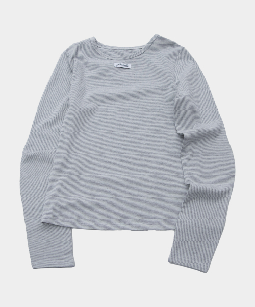 PLACE STUDIO(プレイススタジオ)の「ベーシックボーダーアウトラベルソフトロングスリーブウィメンズTシャツ_3COLOR(Tシャツ/カットソー・レディース・ブラウン/グレー/ブラック・FREE)」の7枚目の写真