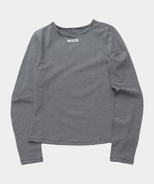 PLACE STUDIO(プレイススタジオ)の「ベーシックボーダーアウトラベルソフトロングスリーブウィメンズTシャツ_3COLOR(Tシャツ/カットソー・レディース・ブラウン/グレー/ブラック・FREE)」の8枚目の写真