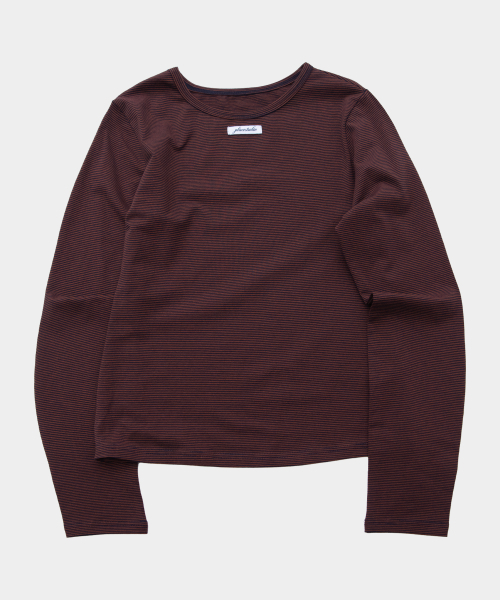 PLACE STUDIO(プレイススタジオ)の「ベーシックボーダーアウトラベルソフトロングスリーブウィメンズTシャツ_3COLOR(Tシャツ/カットソー・レディース・ブラウン/グレー/ブラック・FREE)」の9枚目の写真