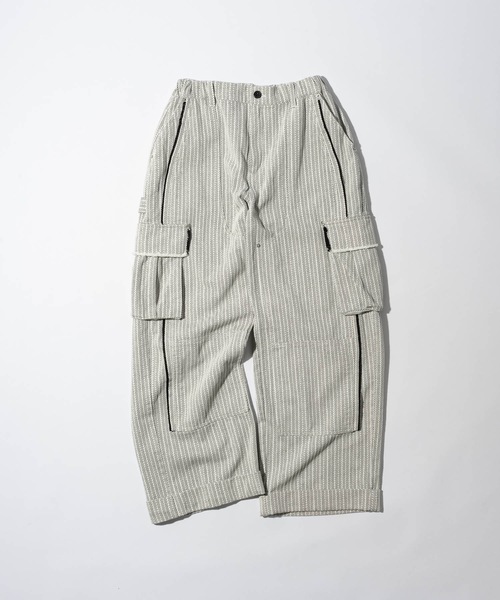 CASPER JOHN(キャスパージョン)の「Herringbone denim double knee cargo pants/ヘリンボーンデニムダブルニーカーゴパンツ(カーゴパンツ・メンズ・ネイビー/ホワイト・MEDIUM/X-SMALL/LARGE/SMALL)」の11枚目の写真