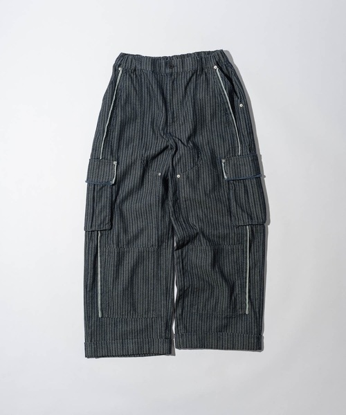 CASPER JOHN(キャスパージョン)の「Herringbone denim double knee cargo pants/ヘリンボーンデニムダブルニーカーゴパンツ(カーゴパンツ・メンズ・ネイビー/ホワイト・MEDIUM/X-SMALL/LARGE/SMALL)」の19枚目の写真