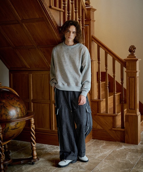 CASPER JOHN(キャスパージョン)の「Herringbone denim double knee cargo pants/ヘリンボーンデニムダブルニーカーゴパンツ(カーゴパンツ・メンズ・ネイビー/ホワイト・MEDIUM/X-SMALL/LARGE/SMALL)」の7枚目の写真