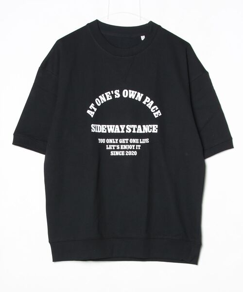 En serio TOKYO(エンソリオトーキョー)の「【SIDEWAYSTANCE】カレッジロゴ裏毛ライトスウェットTシャツ半袖トレーナー 70617(Tシャツ/カットソー・メンズ・杢グレー/ネイビー/ブラック・SMALL/X-LARGE/MEDIUM/LARGE)」の2枚目の写真