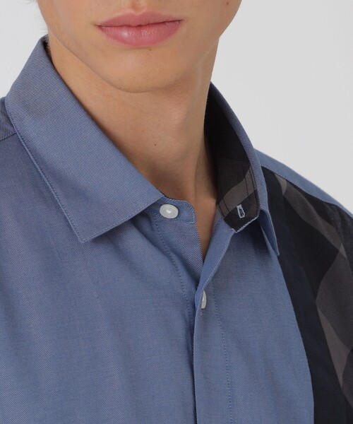 BLACK LABEL CRESTBRIDGE(ブラックレーベル・クレストブリッジ)の「【一部店舗限定】ストライプパッチワークハーフスリーブシャツ(シャツ/ブラウス・メンズ・ネイビー/ブルー系その他4・M/L)」の6枚目の写真
