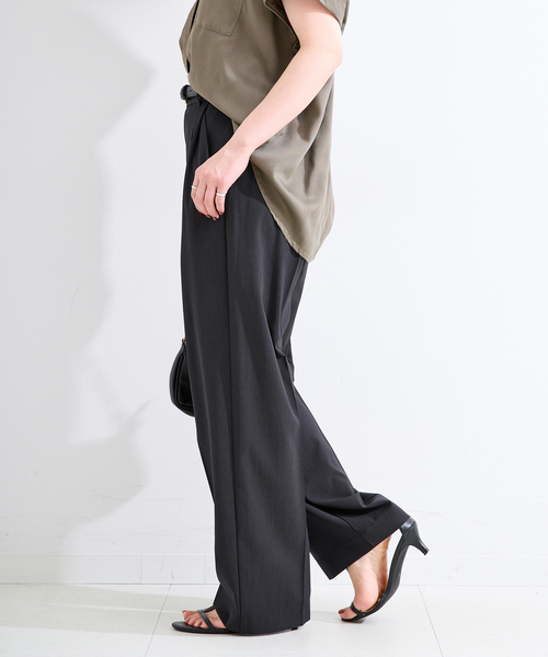 B.C STOCK(ベーセーストック)の「手洗い可 / 接触冷感/ UVケア / SUUSUU スラックス(スラックス・レディース・ブラック/ベージュ・FREE)」の7枚目の写真