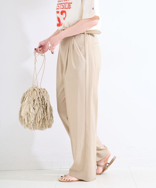 B.C STOCK(ベーセーストック)の「手洗い可 / 接触冷感/ UVケア / SUUSUU スラックス(スラックス・レディース・ブラック/ベージュ・FREE)」の14枚目の写真