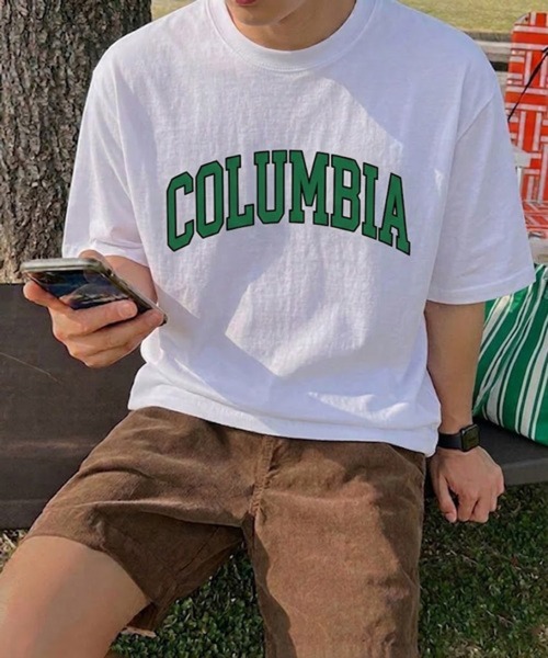 NOWLE(ノウル)の「【NOWLE】アーチカレッジロゴ プリントTシャツ / 半袖 Tシャツ(Tシャツ/カットソー・メンズ・グリーン/ホワイト/ブラック・MEDIUM/X-LARGE/LARGE)」の1枚目の写真