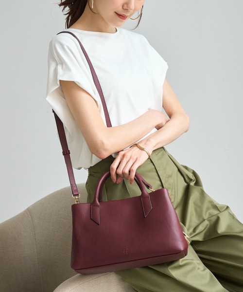 ROPE' PICNIC(ロペピクニック)の「2WAYミドルサイズ全開放バッグ/軽量(トートバッグ・レディース・ベージュ系その他2/ワイン/ブラック・FREE)」の1枚目の写真