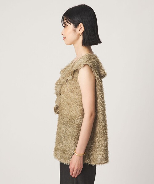 green label relaxing(グリーンレーベルリラクシング)の「シアー ジャガード ノースリーブ ブラウス(シャツ/ブラウス・レディース・ベージュ/ブラック・FREE)」の11枚目の写真