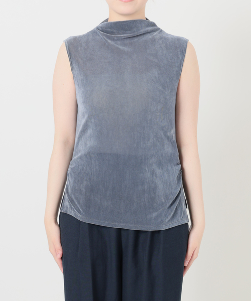 La TOTALITE(ラトータリテ)の「【洗える】チュールフロッキーハイネックカット(Tシャツ/カットソー・レディース・グレー/ブルー/バーガンディー・FREE)」の14枚目の写真