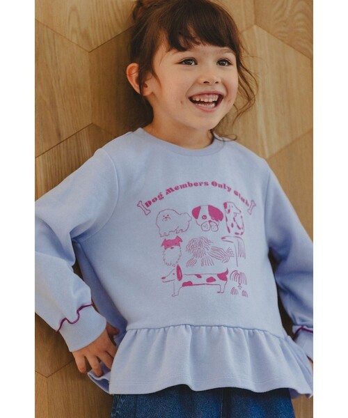BEAMS mini（ビームスミニ）の「切替フリル スウェット 2026FW（90～140cm）（スウェット・キッズ・パープル系その他4/ライトブルー・90/100/110/120/130/140）」の2枚目の写真