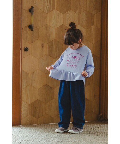BEAMS mini（ビームスミニ）の「切替フリル スウェット 2026FW（90～140cm）（スウェット・キッズ・パープル系その他4/ライトブルー・90/100/110/120/130/140）」の3枚目の写真