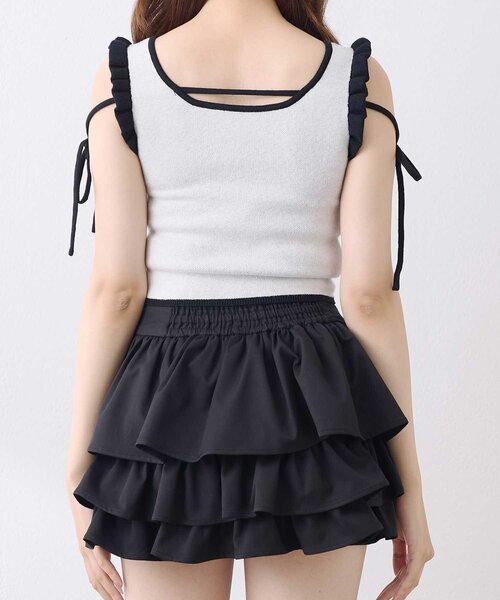 OLIVE des OLIVE(オリーブデオリーブ)の「【Belle Charme】Argyle Ribbon Knit Tank(ニット/セーター・レディース・トップグレー/ピンク/オフホワイト・FREE)」の7枚目の写真