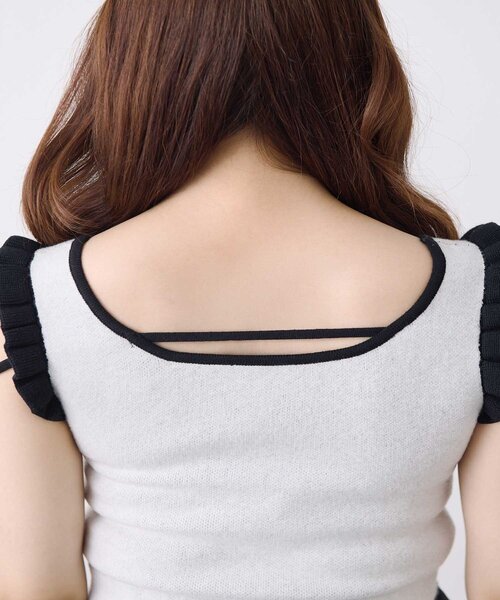 OLIVE des OLIVE(オリーブデオリーブ)の「【Belle Charme】Argyle Ribbon Knit Tank(ニット/セーター・レディース・トップグレー/ピンク/オフホワイト・FREE)」の11枚目の写真