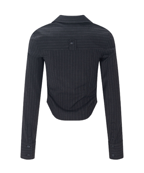 PLEASENOFOLLOW(プリーズノーフォロー)の「Kayla Shirring Shirt Top (Charcoal)(シャツ/ブラウス・レディース・その他・SMALL/MEDIUM)」の3枚目の写真