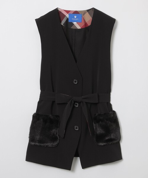 BLUE LABEL CRESTBRIDGE(ブルーレーベルクレストブリッジ)の「ファーポケットジレ(ブルゾン・レディース・ベージュ系その他4/ブラック・38/36)」の9枚目の写真