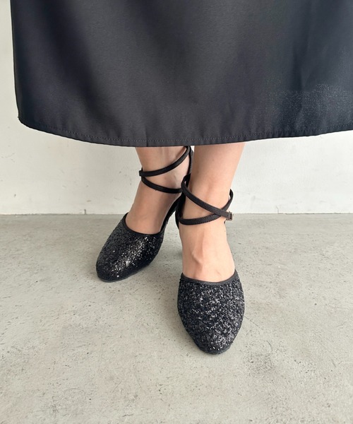 MYMOOD.(マイムード)の「グリッタークロスストラップパーティーヒール(パンプス・レディース・シルバー/ブラック・24.5cm/23.5cm)」の6枚目の写真