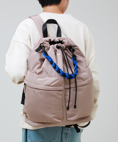 SML(エスエムエル)の「【SML/エスエムエル】BRAID PURSE PACK 巾着リュック 2WAY 撥水(バックパック/リュック・メンズ・ベージュ・FREE)」の7枚目の写真