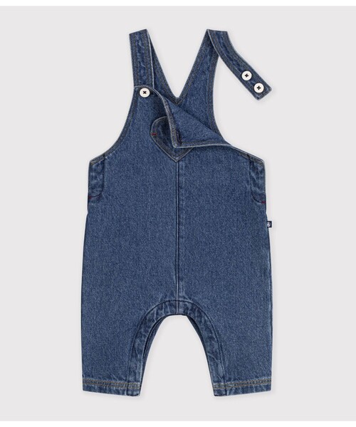 PETIT BATEAU(プチバトー)の「ハートポケット付きデニムサロペット(サロペット/オーバーオール・キッズ・ブルー・18MONTH/12MONTH/24MONTH/36MONTH)」の2枚目の写真