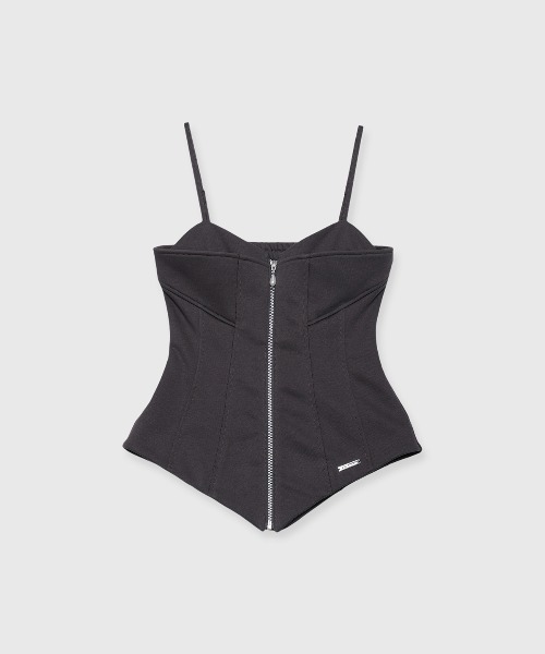JOSE MOON(ジョゼムーン)の「LAYERED DETAIL SWEAT BUSTIER/レイヤードディティールスウェットビスチェ(その他トップス・レディース・グレー/チャコールグレー・38/36)」の2枚目の写真