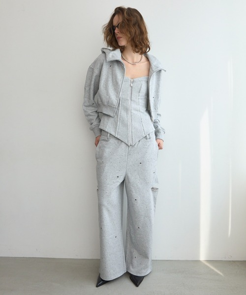 JOSE MOON(ジョゼムーン)の「LAYERED DETAIL SWEAT BUSTIER/レイヤードディティールスウェットビスチェ(その他トップス・レディース・グレー/チャコールグレー・38/36)」の7枚目の写真