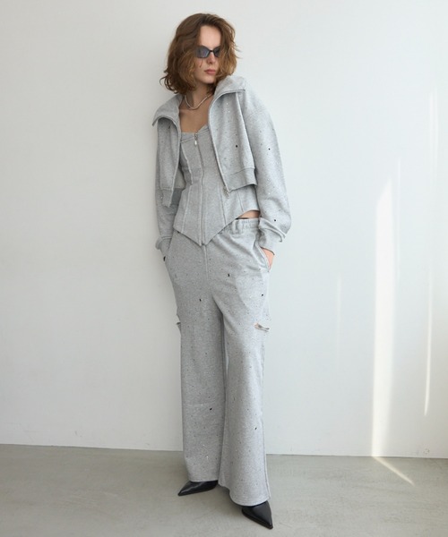 JOSE MOON(ジョゼムーン)の「LAYERED DETAIL SWEAT BUSTIER/レイヤードディティールスウェットビスチェ(その他トップス・レディース・グレー/チャコールグレー・38/36)」の8枚目の写真