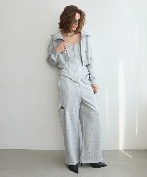 JOSE MOON(ジョゼムーン)の「LAYERED DETAIL SWEAT BUSTIER/レイヤードディティールスウェットビスチェ(その他トップス・レディース・グレー/チャコールグレー・38/36)」の9枚目の写真