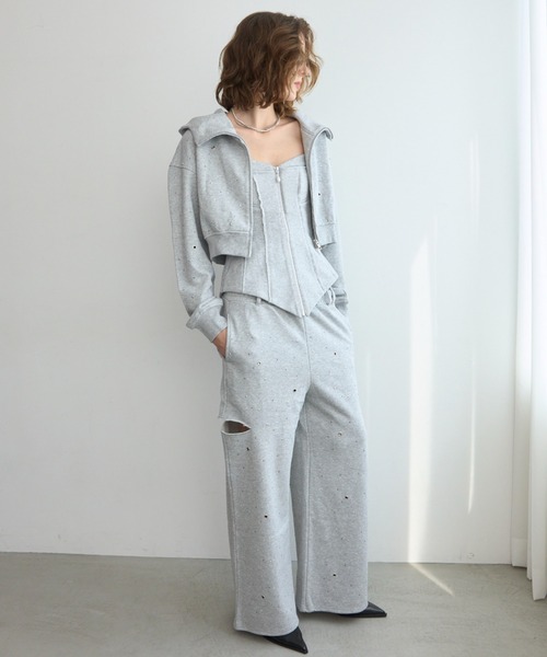 JOSE MOON(ジョゼムーン)の「LAYERED DETAIL SWEAT BUSTIER/レイヤードディティールスウェットビスチェ(その他トップス・レディース・グレー/チャコールグレー・38/36)」の10枚目の写真