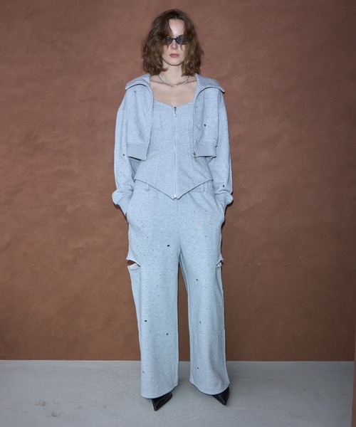 JOSE MOON(ジョゼムーン)の「LAYERED DETAIL SWEAT BUSTIER/レイヤードディティールスウェットビスチェ(その他トップス・レディース・グレー/チャコールグレー・38/36)」の15枚目の写真