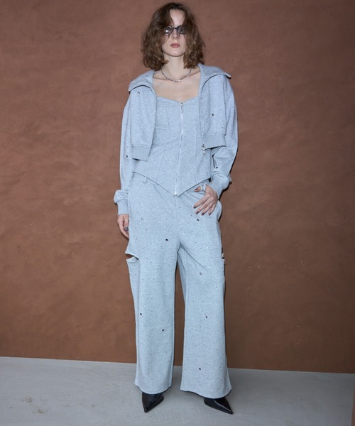 JOSE MOON(ジョゼムーン)の「LAYERED DETAIL SWEAT BUSTIER/レイヤードディティールスウェットビスチェ(その他トップス・レディース・グレー/チャコールグレー・38/36)」の16枚目の写真