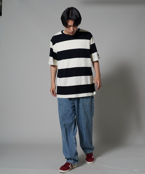 OK YESTERDAY(オッケーイエスタデイ)の「OK YESTERDAY / オーケー イエスタデイ ワイドボーダーTシャツ / Wide-Striped T-Shirt(Tシャツ/カットソー・メンズ・ブラック×グレー/ホワイト×ネイビー/ホワイト×ブラック・L/M)」の11枚目の写真