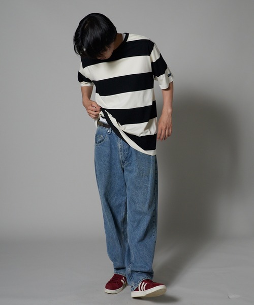 OK YESTERDAY(オッケーイエスタデイ)の「OK YESTERDAY / オーケー イエスタデイ ワイドボーダーTシャツ / Wide-Striped T-Shirt(Tシャツ/カットソー・メンズ・ブラック×グレー/ホワイト×ネイビー/ホワイト×ブラック・L/M)」の12枚目の写真