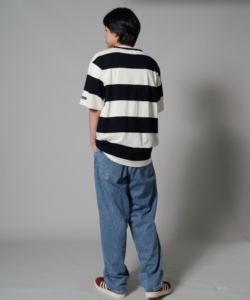OK YESTERDAY(オッケーイエスタデイ)の「OK YESTERDAY / オーケー イエスタデイ ワイドボーダーTシャツ / Wide-Striped T-Shirt(Tシャツ/カットソー・メンズ・ブラック×グレー/ホワイト×ネイビー/ホワイト×ブラック・L/M)」の13枚目の写真