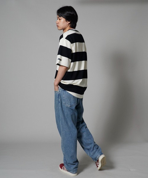 OK YESTERDAY(オッケーイエスタデイ)の「OK YESTERDAY / オーケー イエスタデイ ワイドボーダーTシャツ / Wide-Striped T-Shirt(Tシャツ/カットソー・メンズ・ブラック×グレー/ホワイト×ネイビー/ホワイト×ブラック・L/M)」の14枚目の写真
