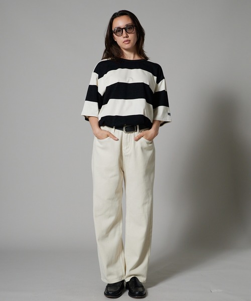 OK YESTERDAY(オッケーイエスタデイ)の「OK YESTERDAY / オーケー イエスタデイ ワイドボーダーTシャツ / Wide-Striped T-Shirt(Tシャツ/カットソー・メンズ・ブラック×グレー/ホワイト×ネイビー/ホワイト×ブラック・L/M)」の22枚目の写真