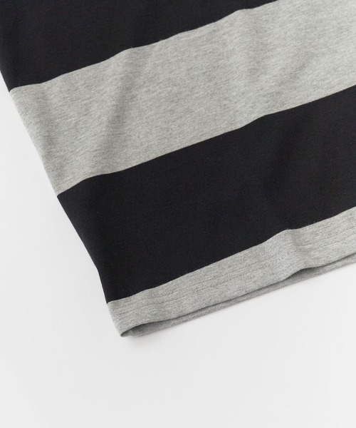 OK YESTERDAY(オッケーイエスタデイ)の「OK YESTERDAY / オーケー イエスタデイ ワイドボーダーTシャツ / Wide-Striped T-Shirt(Tシャツ/カットソー・メンズ・ブラック×グレー/ホワイト×ネイビー/ホワイト×ブラック・L/M)」の6枚目の写真