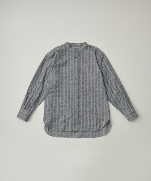 kuros'（クロス）の「【kuros’オリジナル】ドビーチェックバンドカラーシャツ UNISEX（シャツ/ブラウス・レディース・ブラック/グレー・X-LARGE/LARGE/SMALL/MEDIUM）」の21枚目の写真