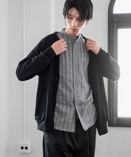kuros'（クロス）の「【kuros’オリジナル】ドビーチェックバンドカラーシャツ UNISEX（シャツ/ブラウス・レディース・ブラック/グレー・X-LARGE/LARGE/SMALL/MEDIUM）」の13枚目の写真