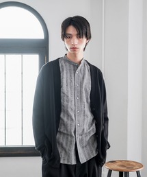 kuros'（クロス）の「【kuros’オリジナル】ドビーチェックバンドカラーシャツ UNISEX（シャツ/ブラウス）」