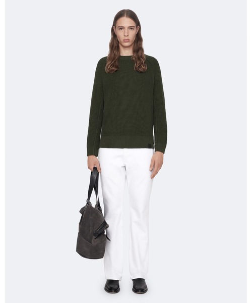 ALLSAINTS(オールセインツ)の「KIT ACID-WASHED COTTON CREW-NECK JUMPER | KIT アシッドウォッシュ コットン クルーネック ニット・セーター(ニット/セーター・メンズ・グリーン系その他・S/M/L/XS)」の2枚目の写真