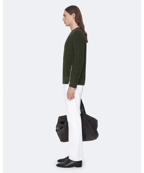 ALLSAINTS(オールセインツ)の「KIT ACID-WASHED COTTON CREW-NECK JUMPER | KIT アシッドウォッシュ コットン クルーネック ニット・セーター(ニット/セーター・メンズ・グリーン系その他・S/M/L/XS)」の3枚目の写真