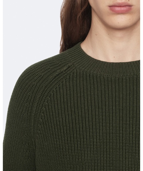 ALLSAINTS(オールセインツ)の「KIT ACID-WASHED COTTON CREW-NECK JUMPER | KIT アシッドウォッシュ コットン クルーネック ニット・セーター(ニット/セーター・メンズ・グリーン系その他・S/M/L/XS)」の6枚目の写真