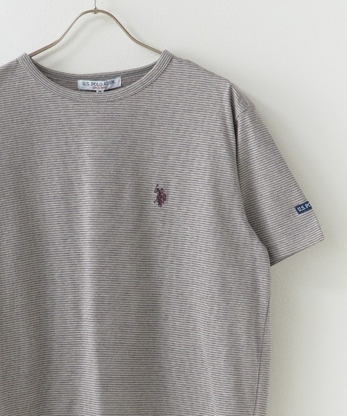 U.S. POLO ASSN.(ユーエスポロアッスン)の「U.S. POLO ASSN./ユーエスポロアッスン マイクロボーダーTシャツ メンズ 夏物 夏服(Tシャツ/カットソー・メンズ・ブラック・L)」の3枚目の写真