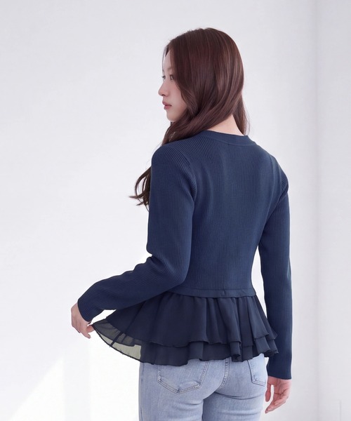 TRUDEA(トルディア)の「ラメシアーティアードニット(ニット/セーター・レディース・アイボリー/ネイビー/ブラック・MEDIUM)」の15枚目の写真