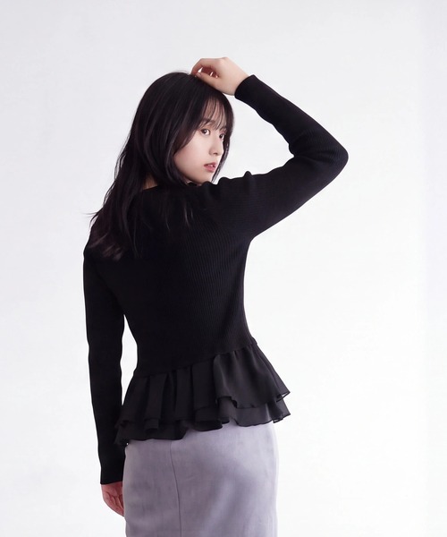 TRUDEA(トルディア)の「ラメシアーティアードニット(ニット/セーター・レディース・アイボリー/ネイビー/ブラック・MEDIUM)」の10枚目の写真