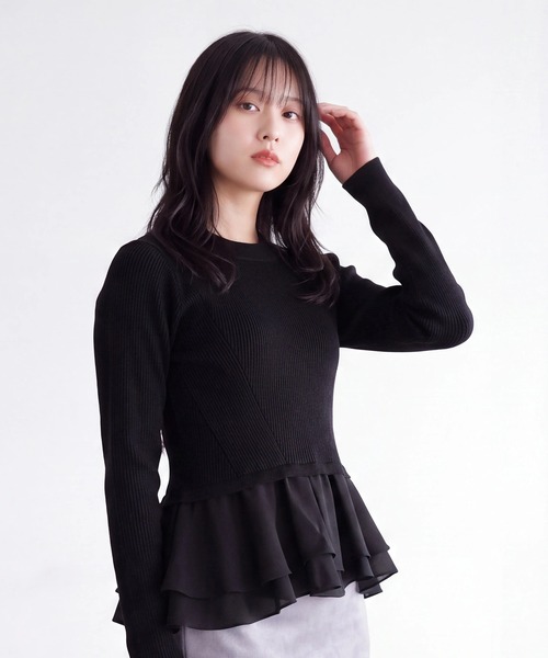 TRUDEA(トルディア)の「ラメシアーティアードニット(ニット/セーター・レディース・アイボリー/ネイビー/ブラック・MEDIUM)」の11枚目の写真