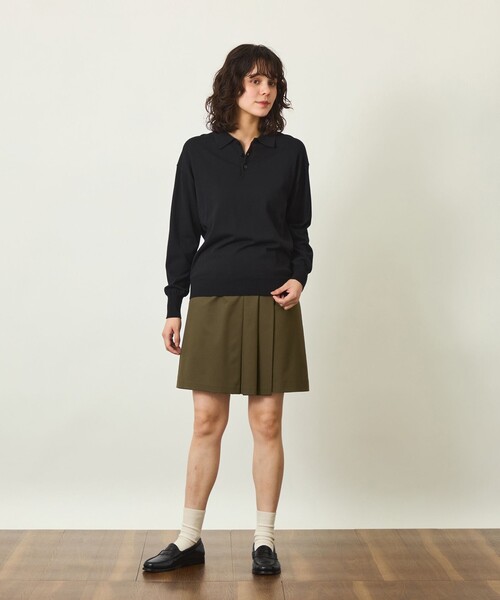 MACKINTOSH PHILOSOPHY(マッキントッシュ フィロソフィー)の「GREY LABEL ファインコットンポロニット(ニット/セーター・レディース・ブラック・2/6)」の2枚目の写真