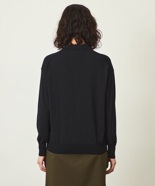 MACKINTOSH PHILOSOPHY(マッキントッシュ フィロソフィー)の「GREY LABEL ファインコットンポロニット(ニット/セーター・レディース・ブラック・2/6)」の6枚目の写真